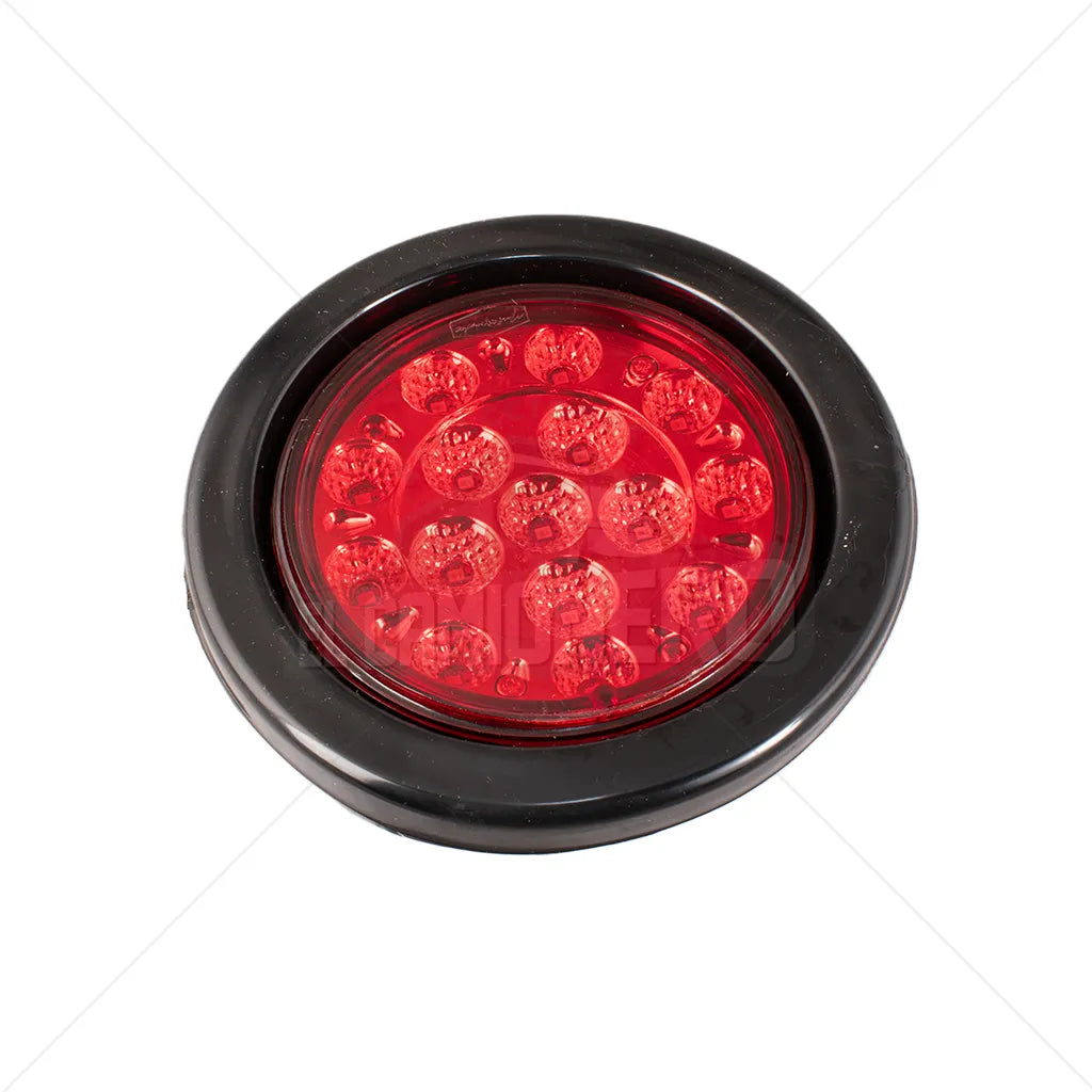 Lampara led de 4" rojo lente liso con base Multipartes 004L212-14/MV