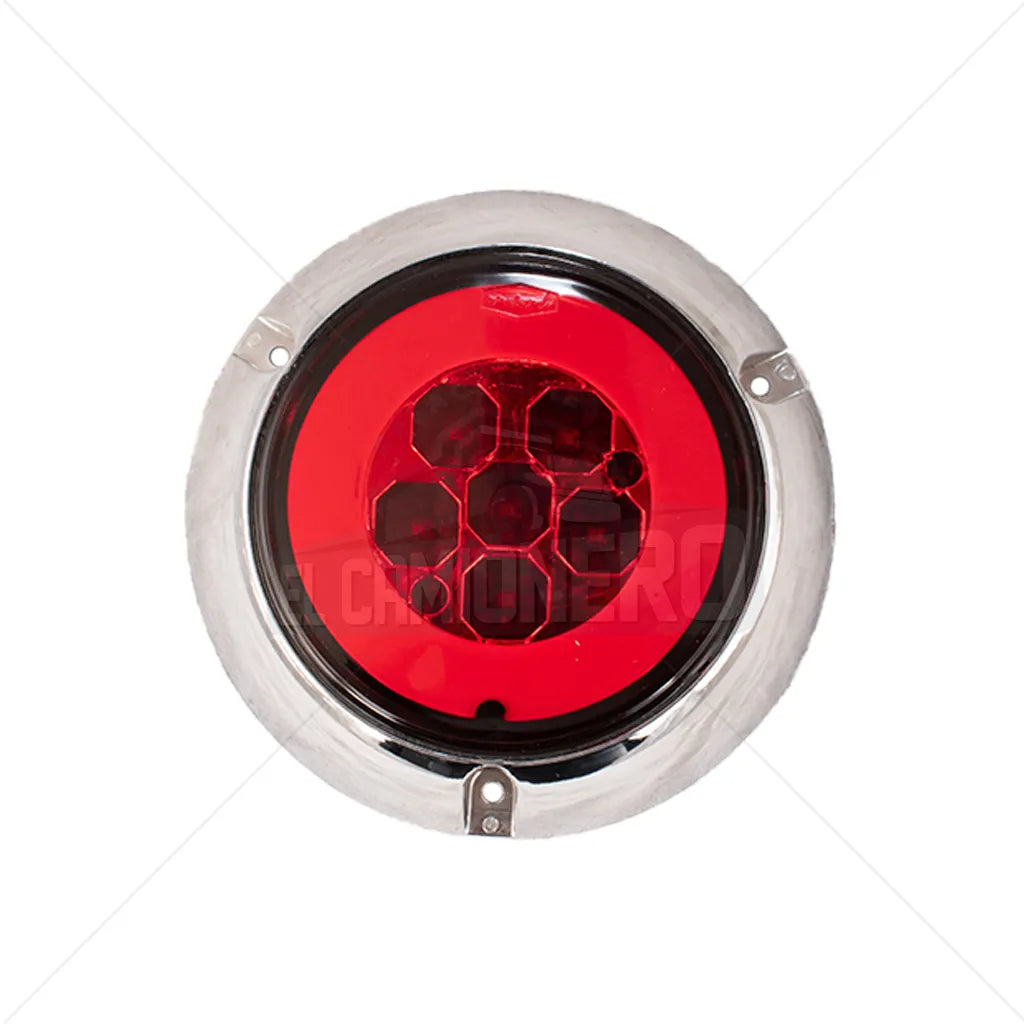 Lampara led de 4" roja halo con aro cromado plástico de sobreponer Multipartes 004LH232-14