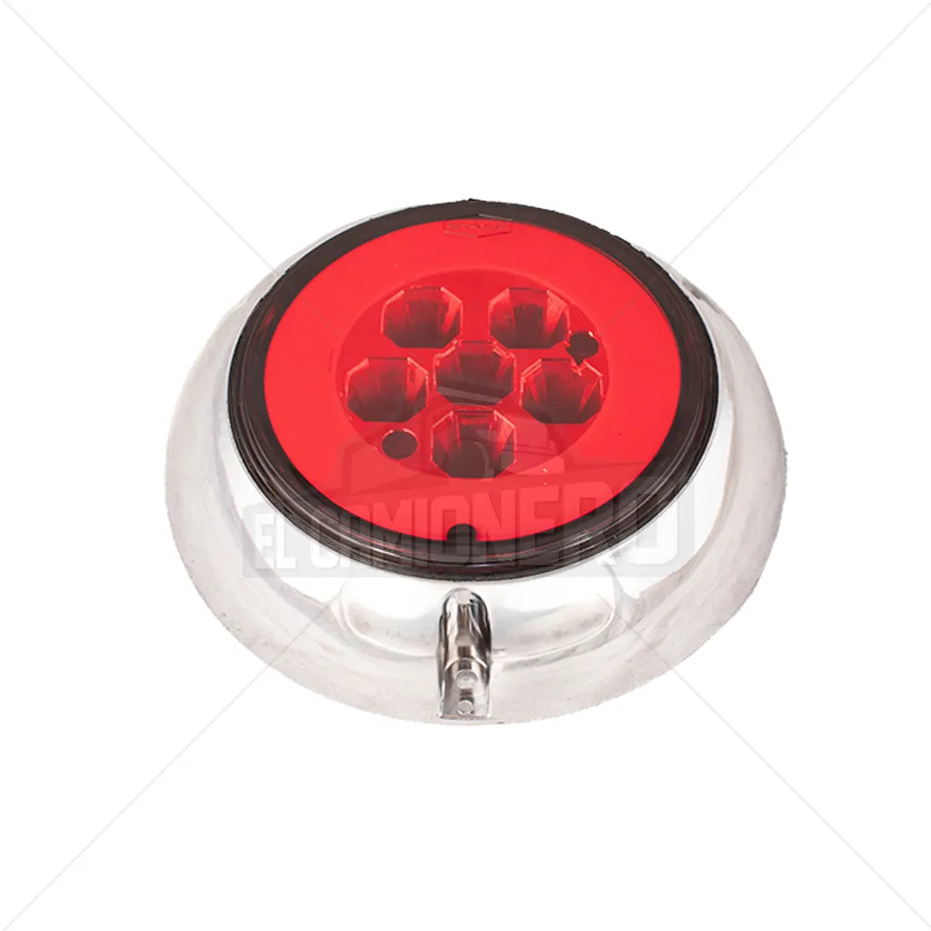Lampara led de 4" roja halo con aro cromado plástico de sobreponer Multipartes 004LH232-14