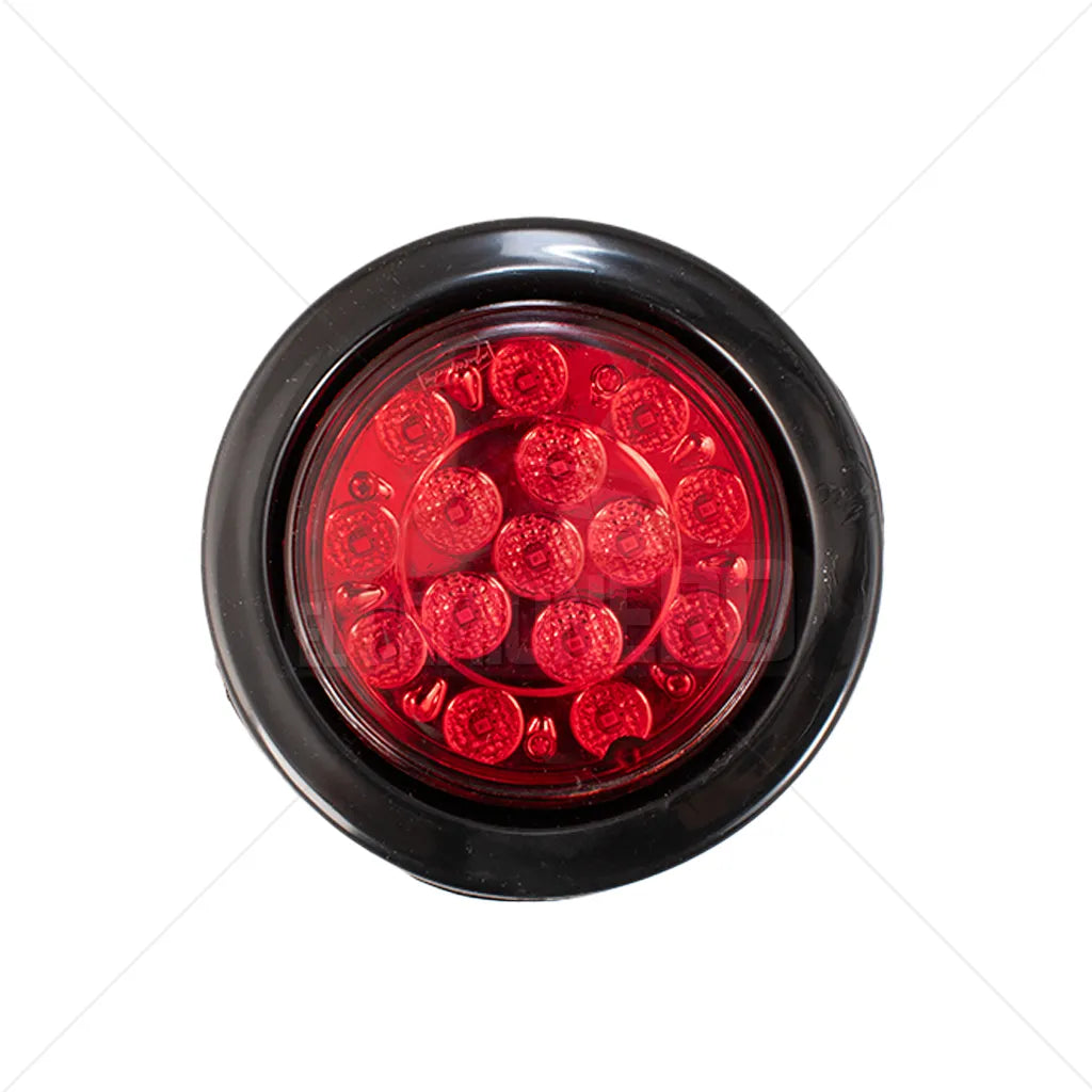 Lampara led de 4" rojo lente liso con base Multipartes  004L212-14/MV