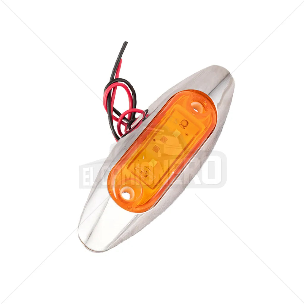 Lampara led ámbar base plana con aro cromado Multipartes  008L137-1/MV