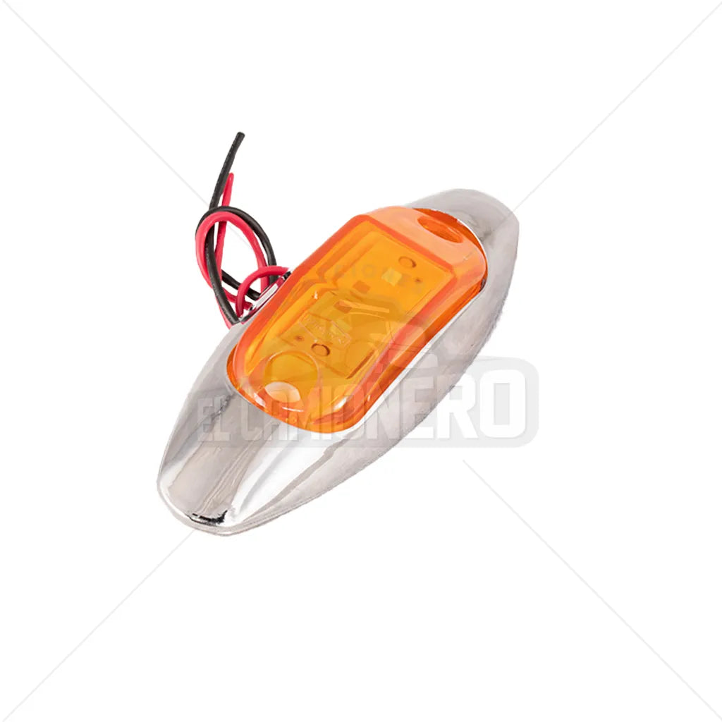 Lampara led ámbar base plana con aro cromado Multipartes  008L137-1/MV