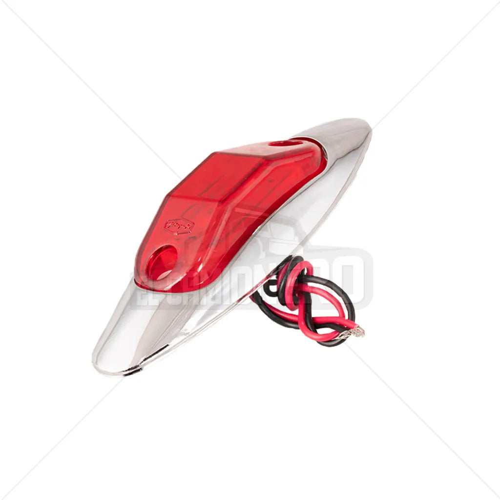 Lampara led roja base plana con aro cromado plástico Multipartes  008L137-14/MV