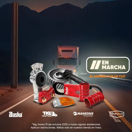 Promoción 10% de descuento en refacciones para camión de las marcas Mansons, TKL y Alaska.