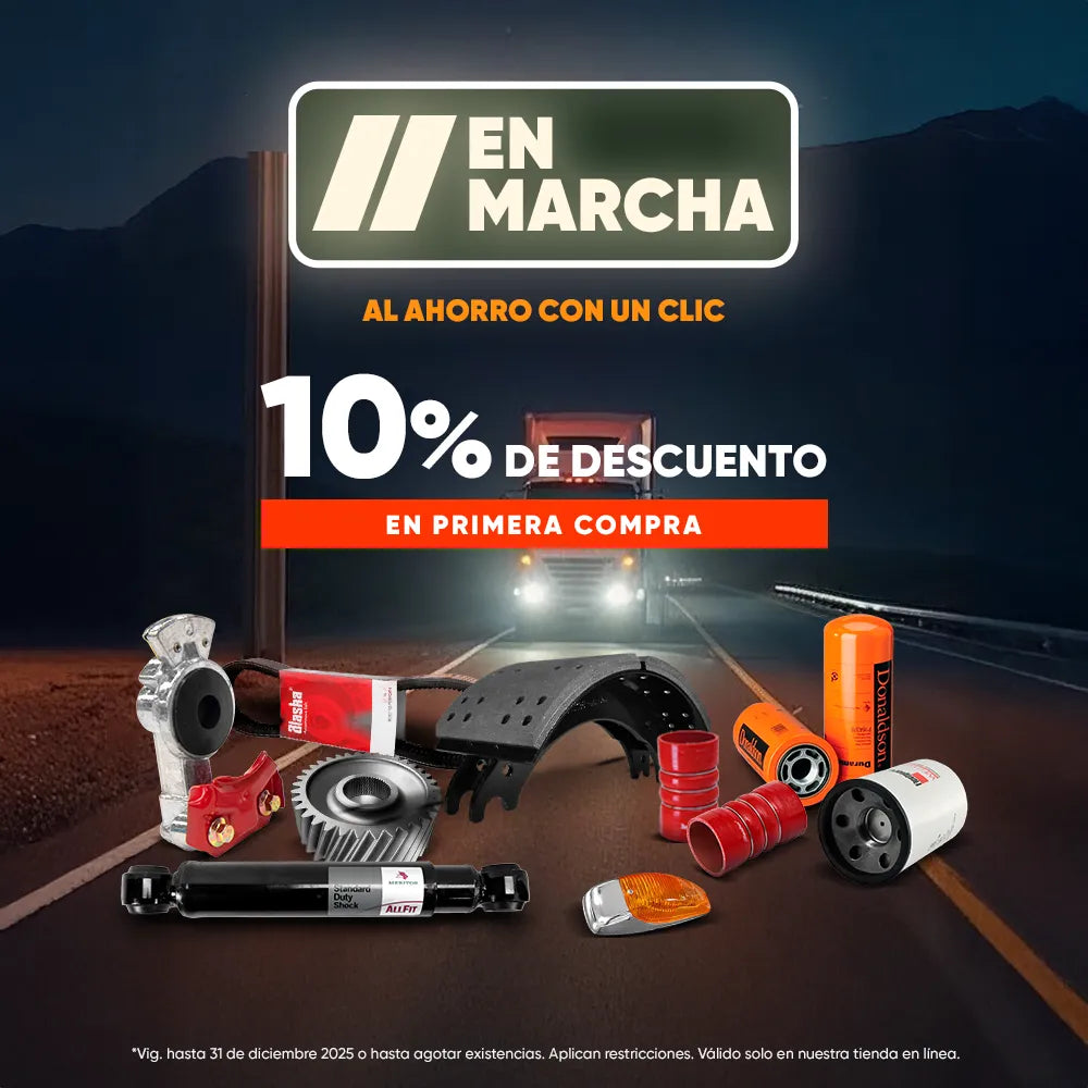 10% de descuento en la primera compra de refacciones para camión y tractocamión.