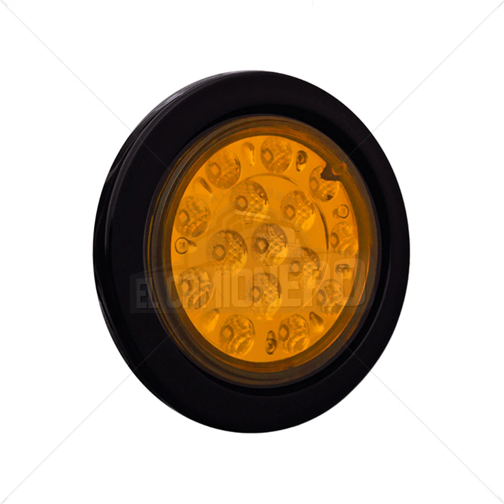 Lampara led de 4" ámbar lente liso con base Multipartes  004L212-1/MV