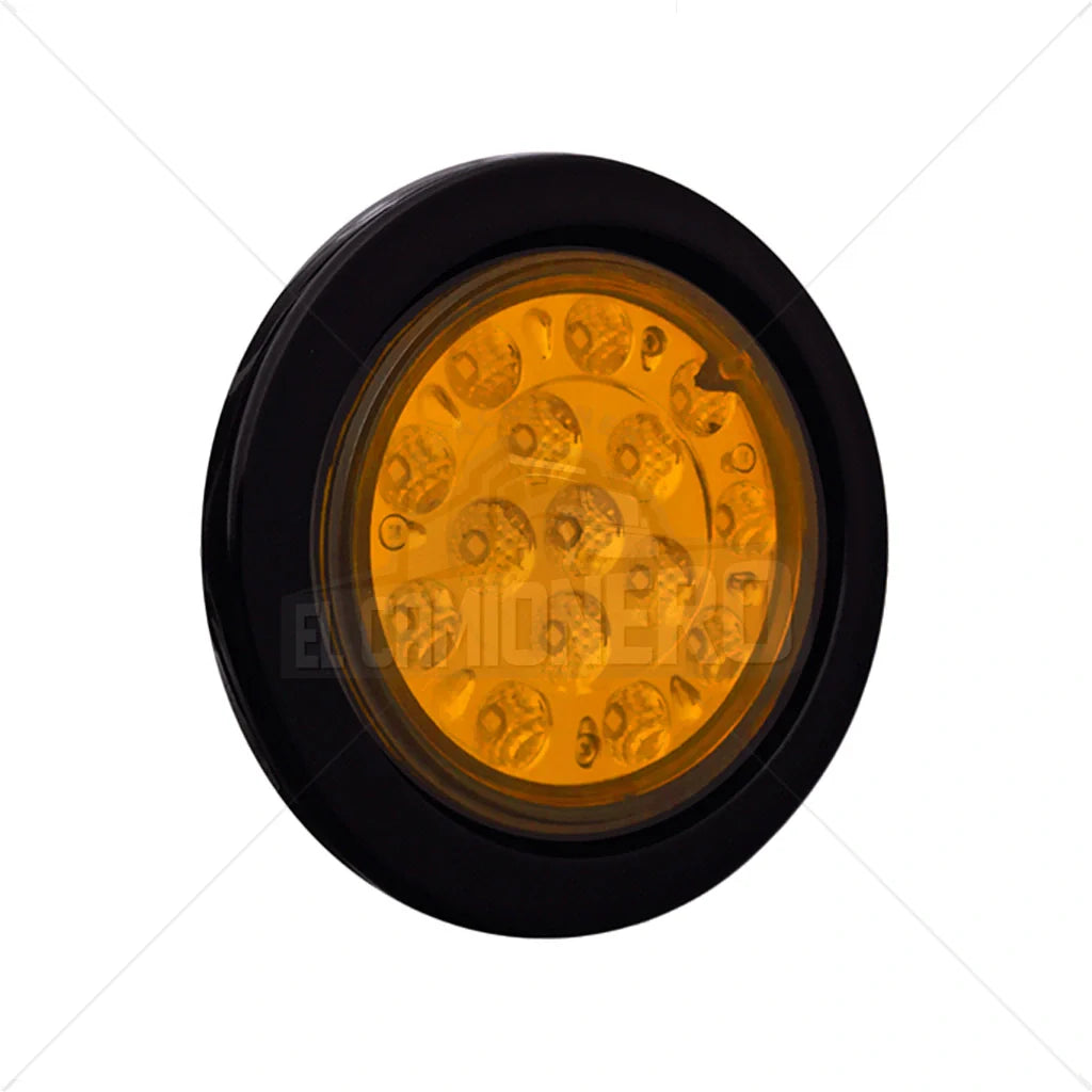 Lampara led de 4" ámbar lente liso con base Multipartes  004L212-1/MV