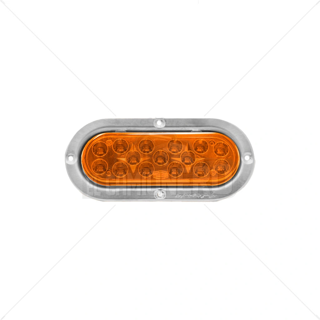 Lampara led  ovalada de 6" lateral con base reflectiva metalizada con aro en acero inoxidable Multipartes  004L225-1/MV